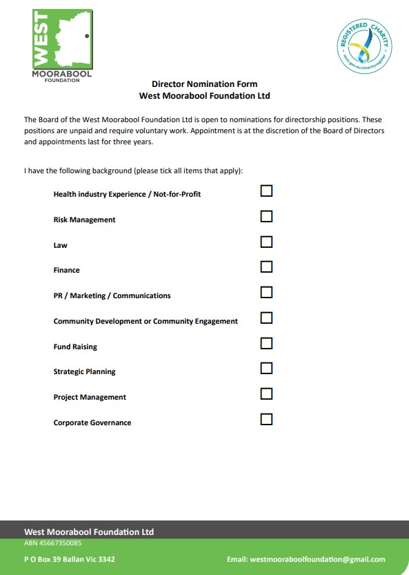 Image of the membership form